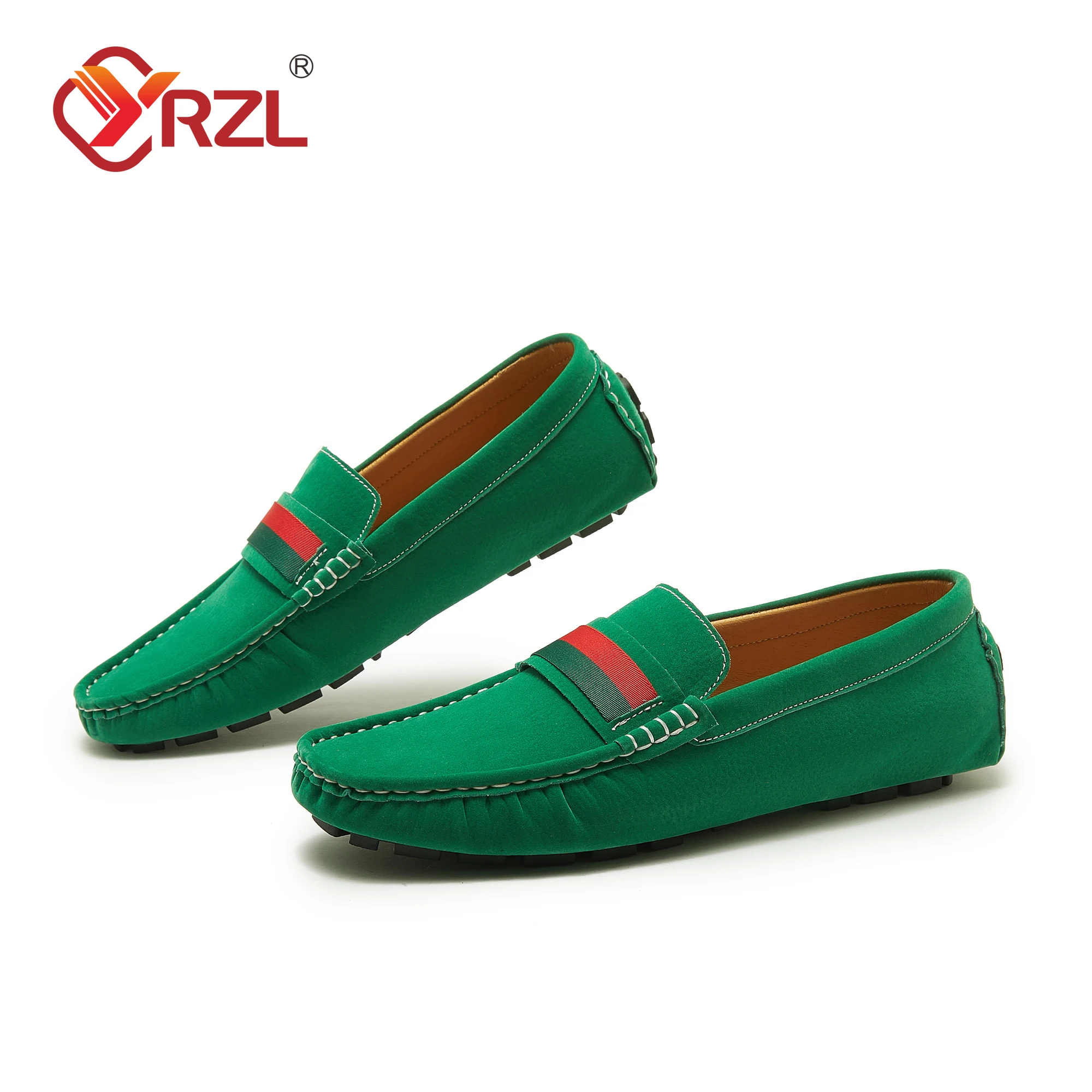 YRZL Loafers Men Suede Loafers Comfortable Slip on Moccasins Men Shoes Non Slip Driving Loafers for Mens Shoes Size 48