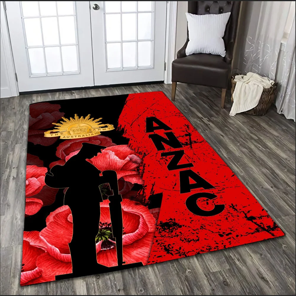 CLOOCL Newest Popular Anzac Day Flannel Floor Mat 3D Living Room Kitchen Carpet Soft Kids Bedroom Carpet Home Decor Dropshipping