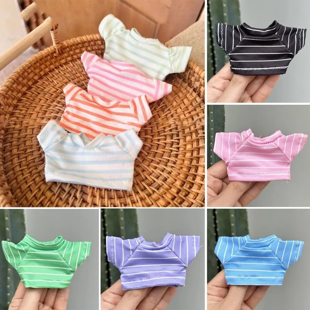 8 Colors Cotton Doll Clothes Splicing Style Accessories Mini Clothes Tops Idol Doll Outfit for 15cm Cotton Doll