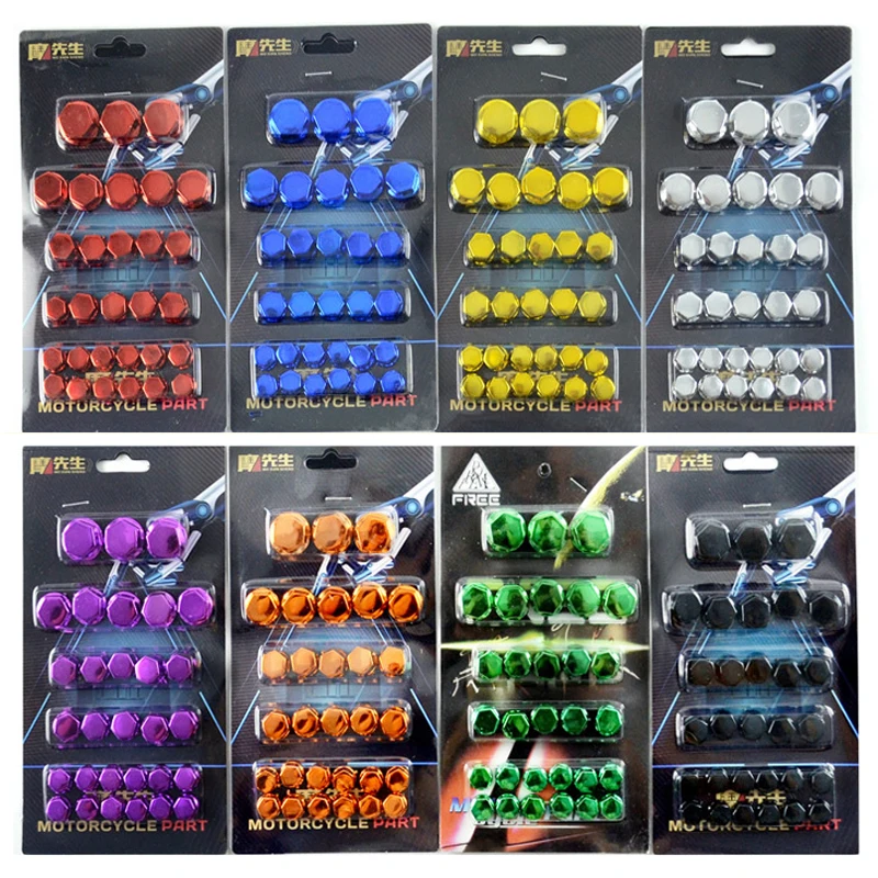 

30 шт./компл. 0,8/1/1,2/1,4 см мотоциклетный винт, декоративная крышка, цветная гальваническая гайка, крышка, аксессуары для декора мотоцикла