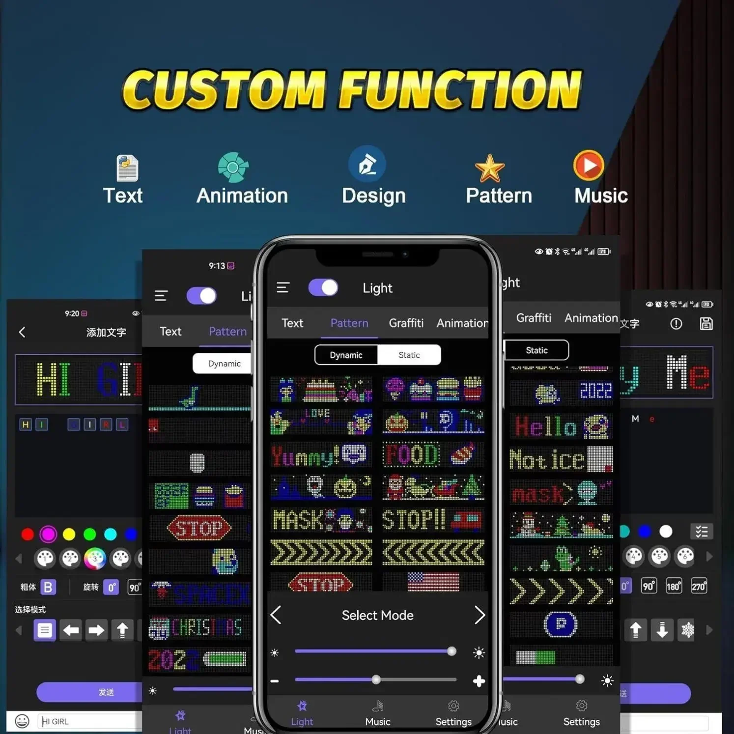مرنة LED مصفوفة بكسل لوحة عرض شاشة USB5V الذكية بلوتوث APP التحكم RGB نمط الكتابة على الجدران التمرير عرض النص سيارة