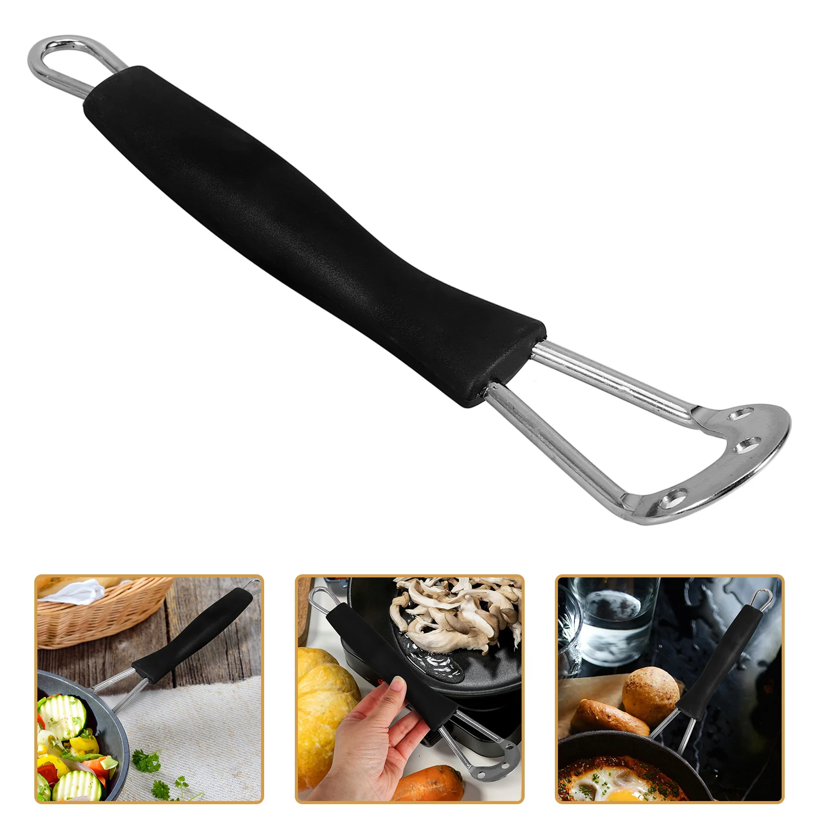 

Bakelite Pot Replacement Frying Flat Milk Pan Handle Detachable Anti-Scalding Sturdy Universal Removable Cookware Grip Skillet
