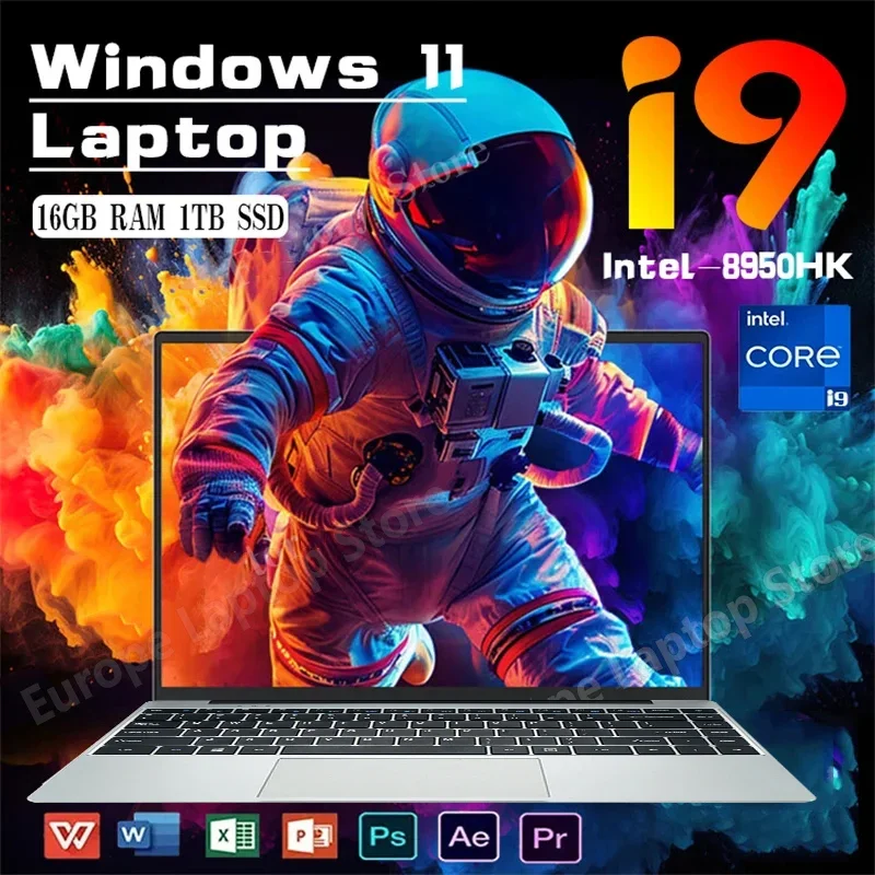 Portable Notebook Windows 11 14.1 inch Laptop Computer PC Gamer 1920*1080P Intel Core i9 8950HK Office Study Gaming Laptops i9