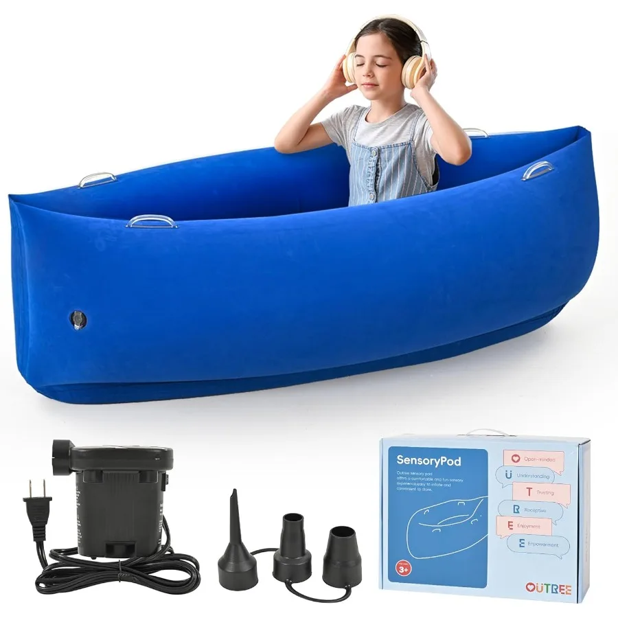 

Модернизированное сенсорное кресло для 60, сенсорная надувная пина с электрическим воздушным насосом и сенсорными игрушками, подарок для аутизма