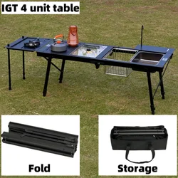 Outdoor Camping IGT Table Igt 4 Unit Table Portable Aluminum Alloy Ultralight Folding Camping Desk BBQ Picnic IGT Table New