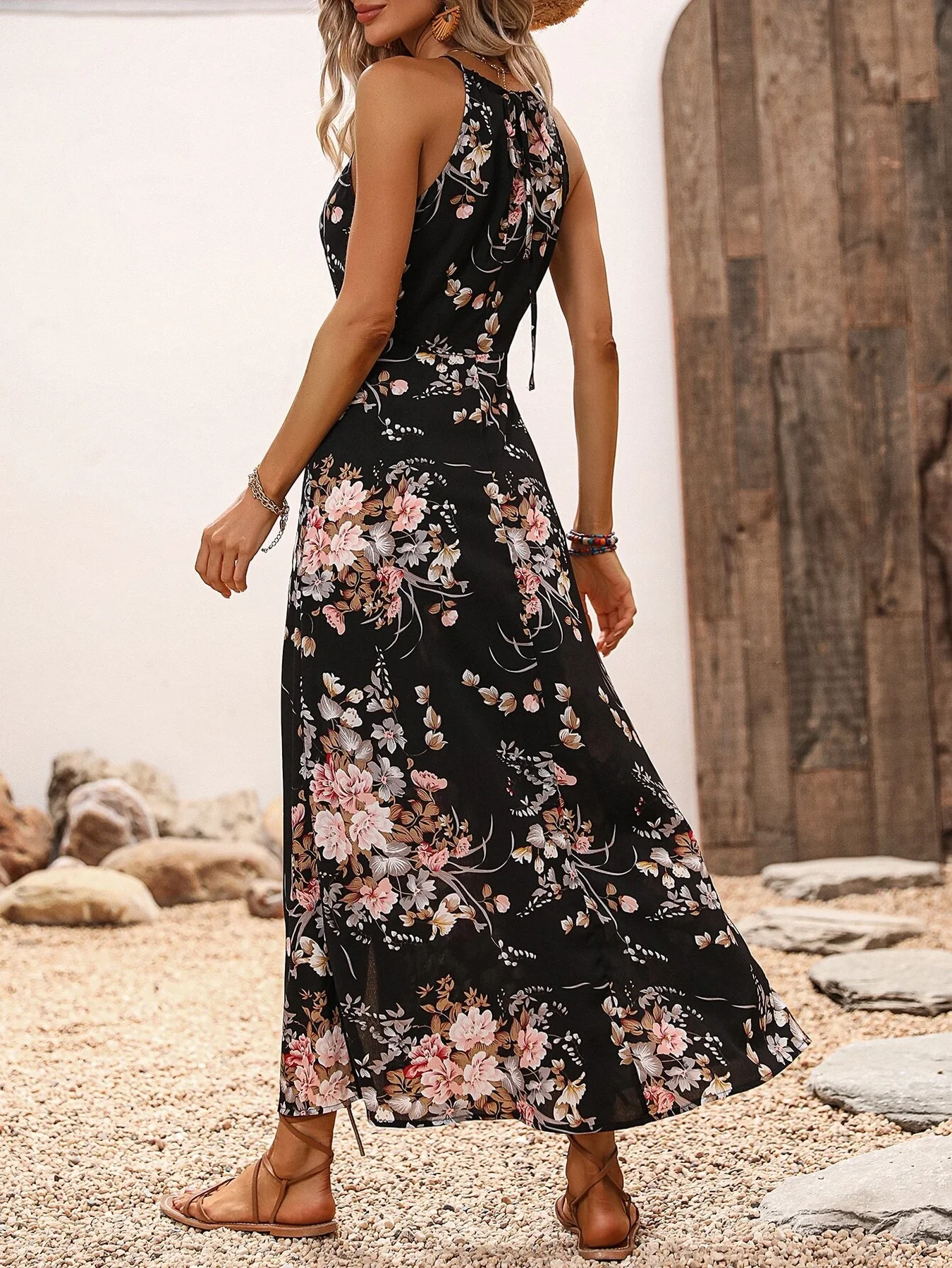 ZAFUL Women's Chinese-style dress Printed skirt High-waisted, side-slit dress traf Evening dresses elegant Beach dresses woman