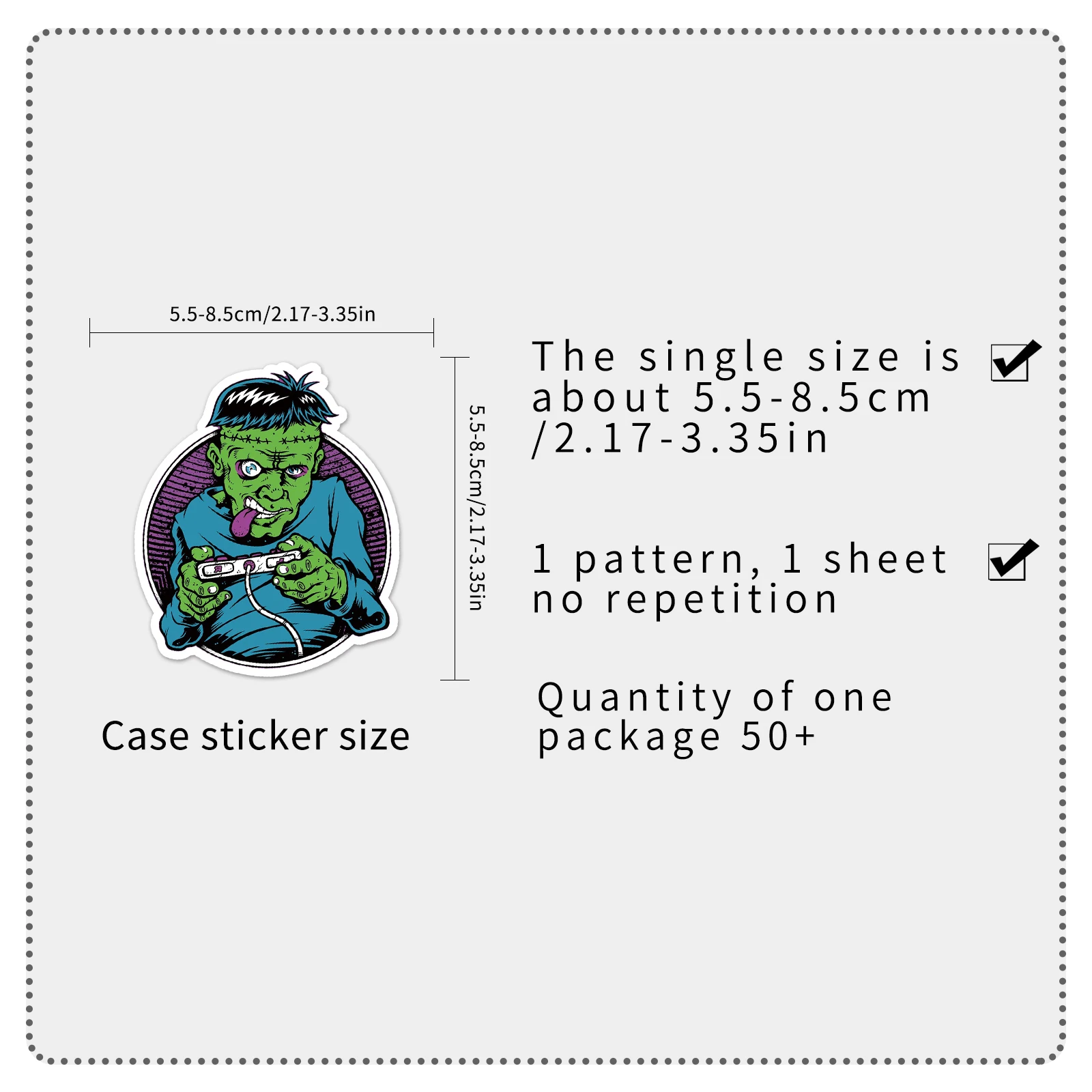 50pc Zombie series Cartoon Cute Graffiti Stickers Suitcase Laptop Guitar Skateboard Personalized Decoration Stickers
