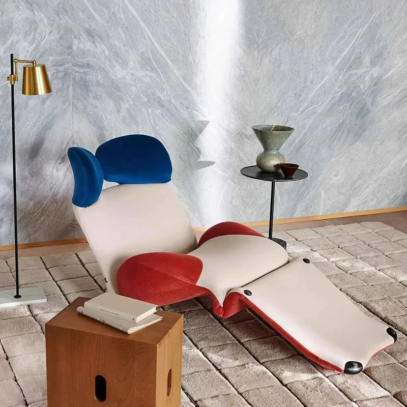 

Foldable and adjustable leisure recliner Italian sofa leisure chair single fabric seat