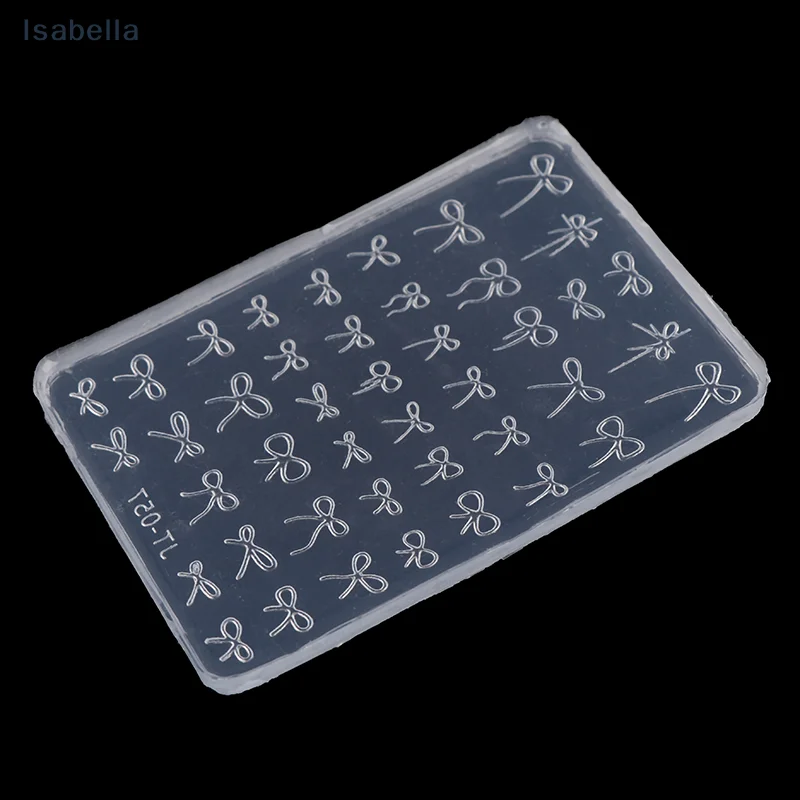 ♥ ♥ ♥ Molde de silicone 3d para arte em unhas, relevo, laço, escultura, placas de estampagem, decoração de unhas diy, modelo de manicure transparente