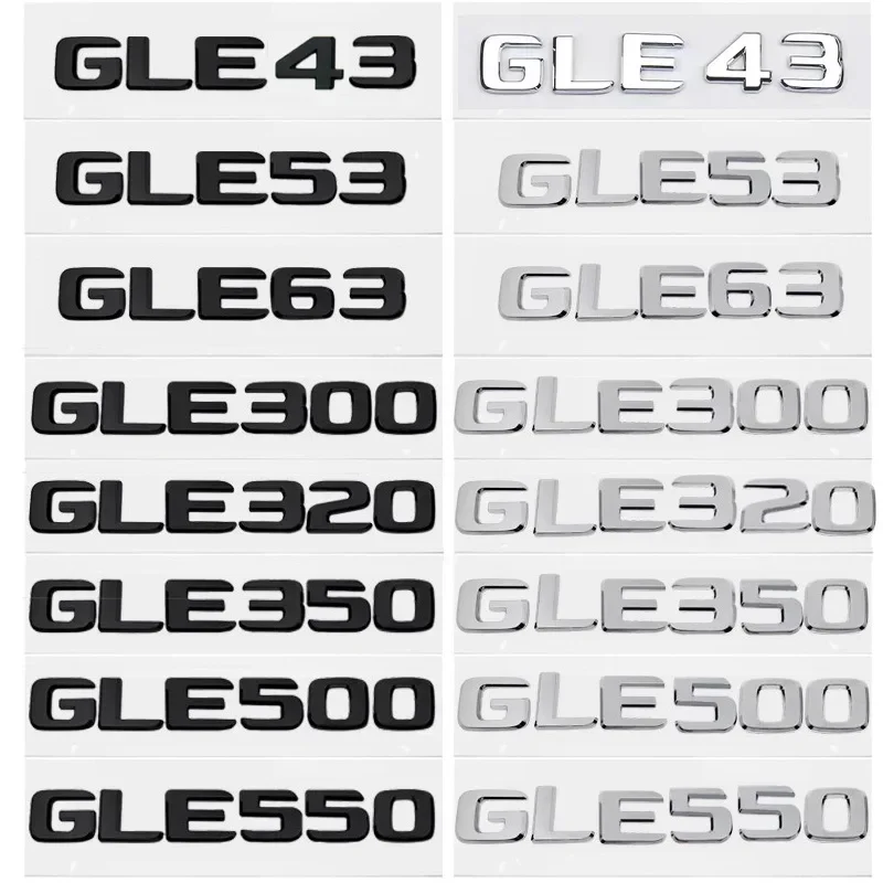 Car Trunk Letters Logo Emblem Badge Decals Sticker For Mercedes Benz GLE Class GLE53 GLE350 GLE400 GLE450 W166 W167 4Matic GLE63