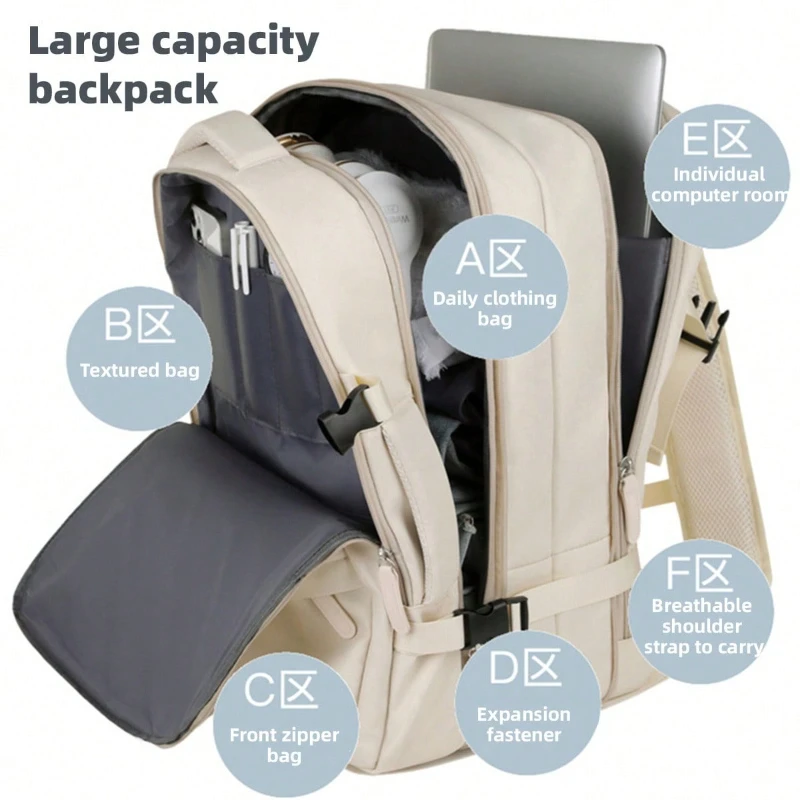 Large Travel Backpack Carry On Flight Approved Laptop Work Business Backpack