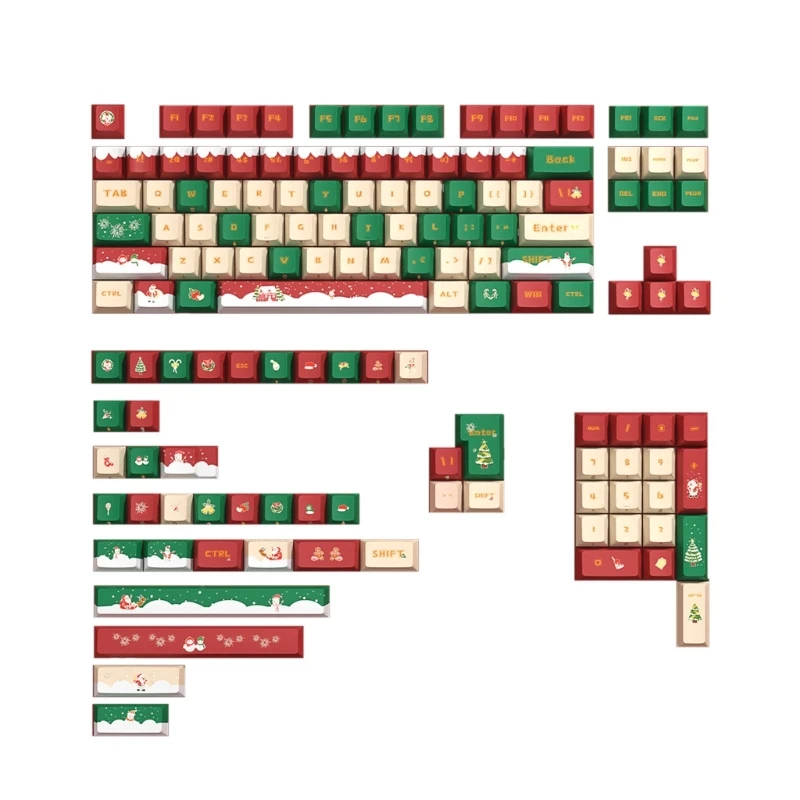 

Thick PBT Keycap Set Christmas Theme Keycaps for 142Key Game Mechanical Keyboard Drop shipping