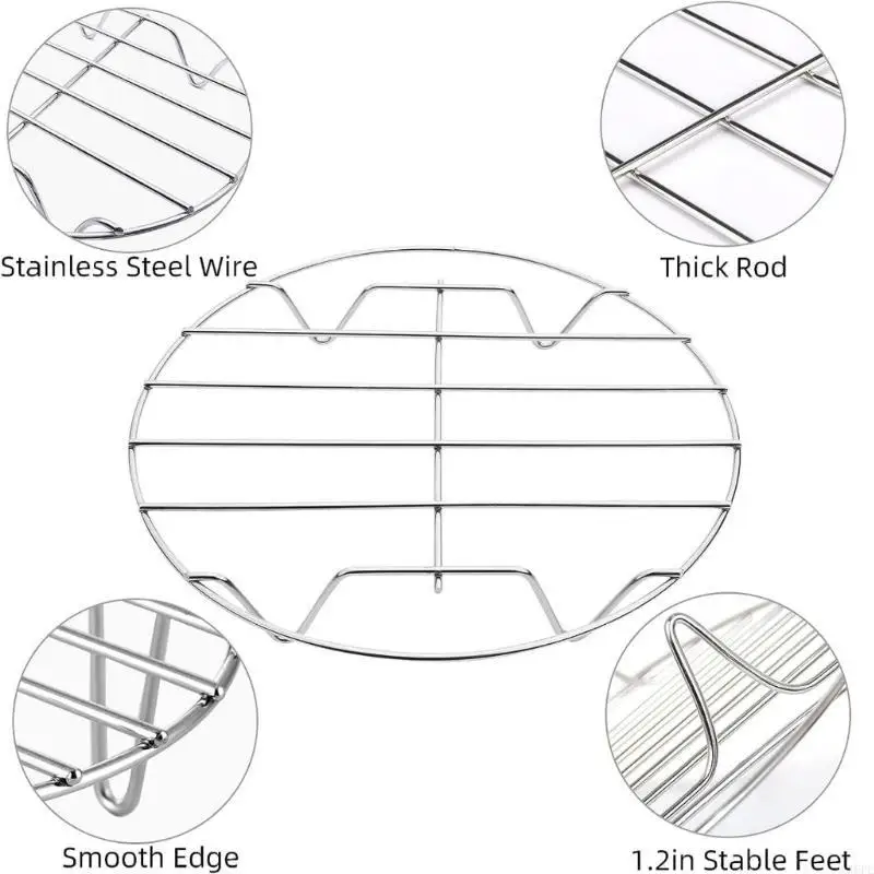 J6PE 2 упаковок из нержавеющей стали 7 -дюймовая стойка для выпечки обжарки и обезвоживающей духовки для выпечки корзины для
