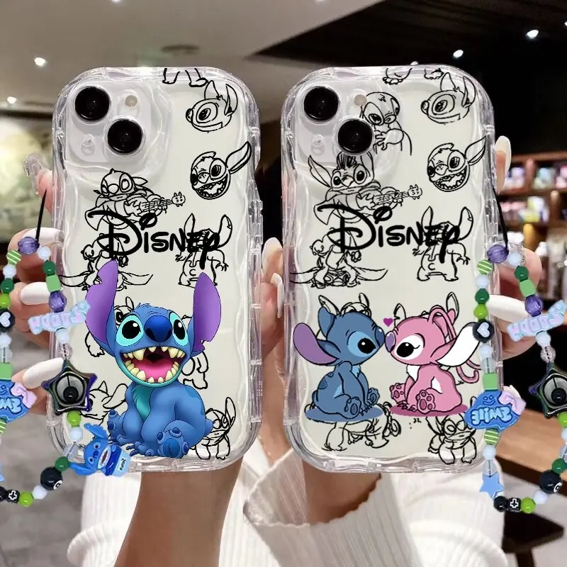 

Stitch Bracelet Chain Case For Infinix Hot 50 40 30 Pro 20 Play 40i 30i Note 40 30 50 Smart 7 6 8 TECNO CAMON 30 40 Pro Cover