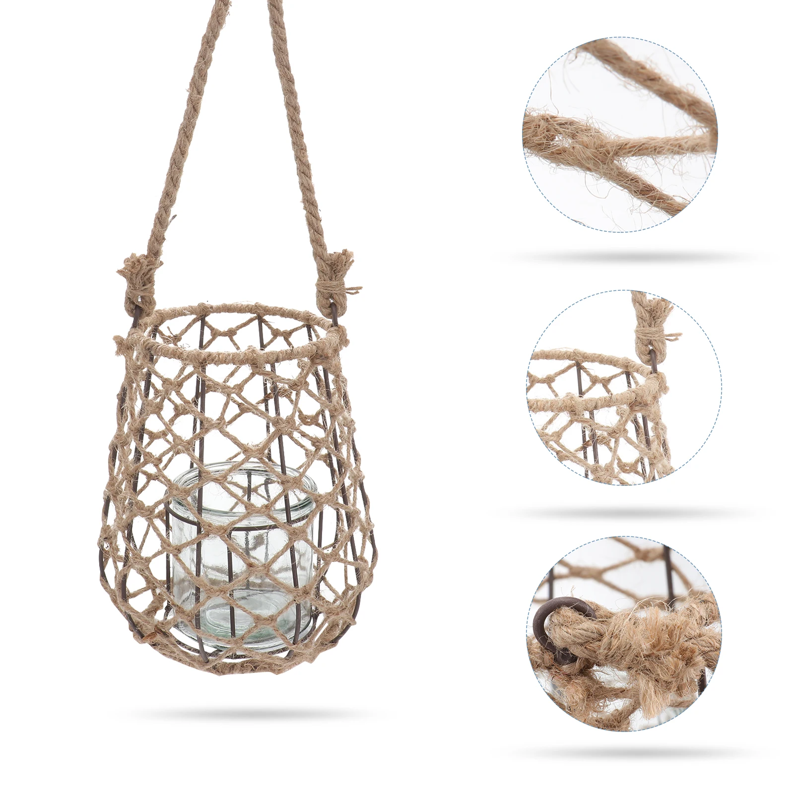 

Decorative C Woven Rope Night Light Retro Home Office Hotel Restaurant Lampshade Small Lantern Wedding Decor