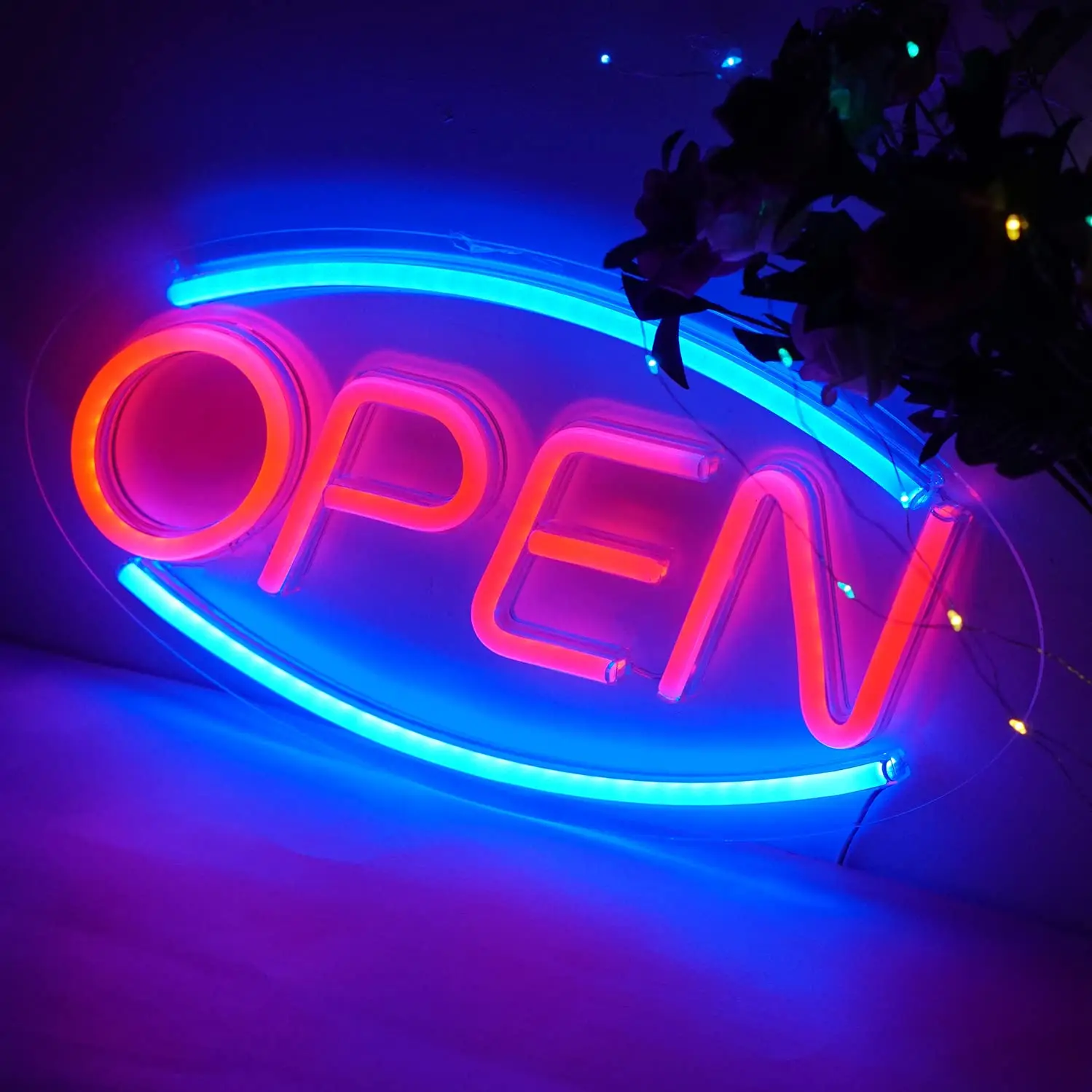 Open Neon Sign Light Wall Hanging Word Signs Store Business Bar Club Wall Decoration Commercial Lighting Colorful Neon Bulbs