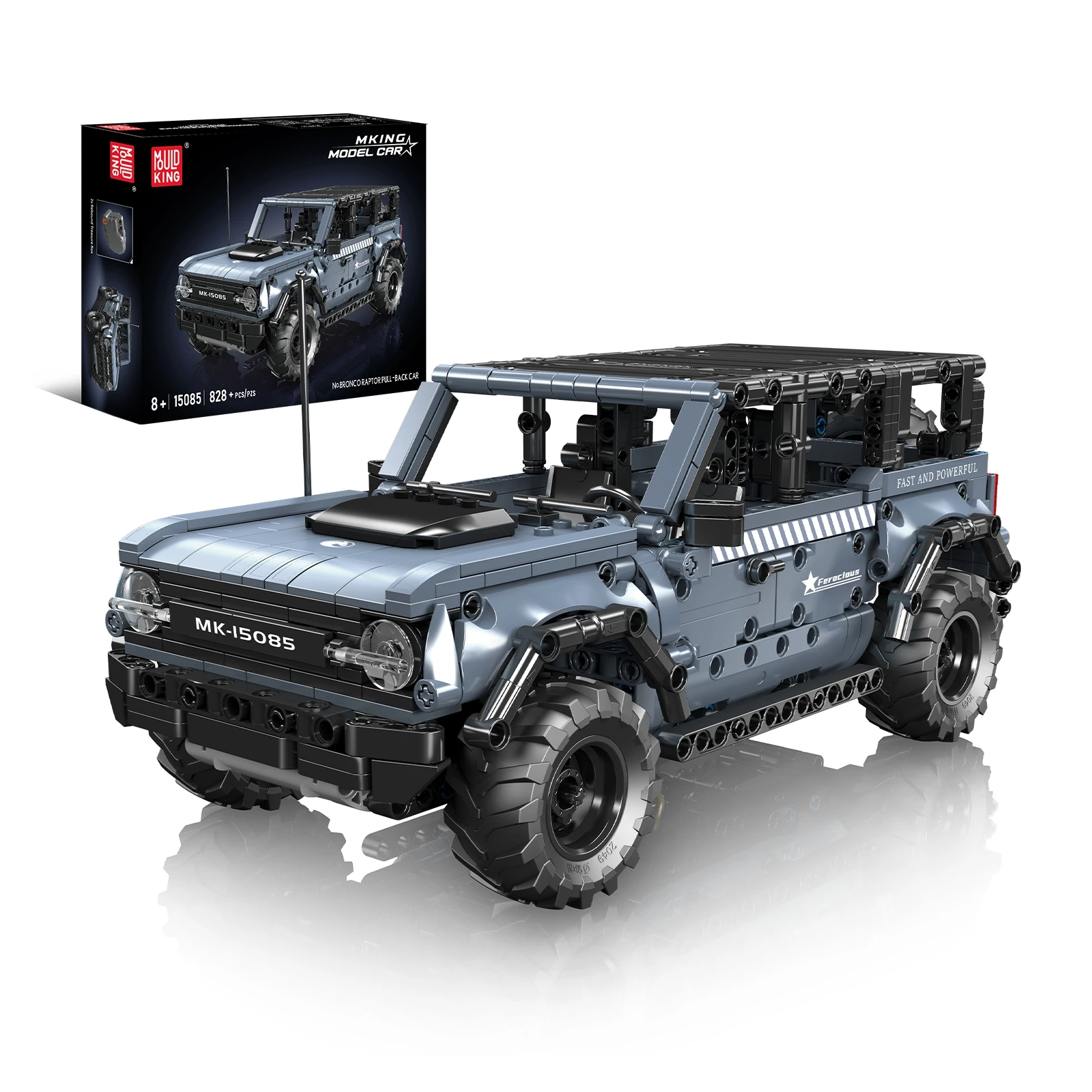 Schimmel Koning Raptor Pull-Back Auto Bouwstenen Set Terreinwagen Voertuig Model Klassieke Bricks Kit voor Kinderen Technisch Cadeau