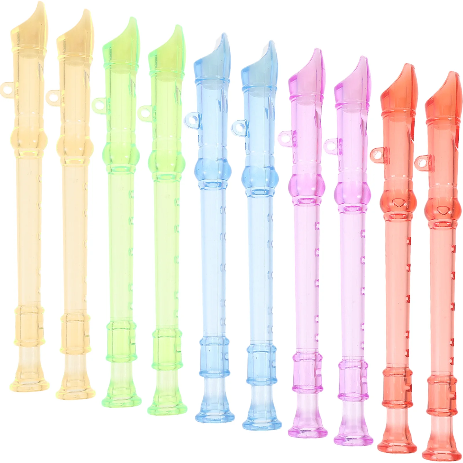 10 mini-flûtes pour enfants, 6 trous, en plastique, instrument de musique pour enfants, intérêt musical, coordination œil-main, design aux couleurs vives