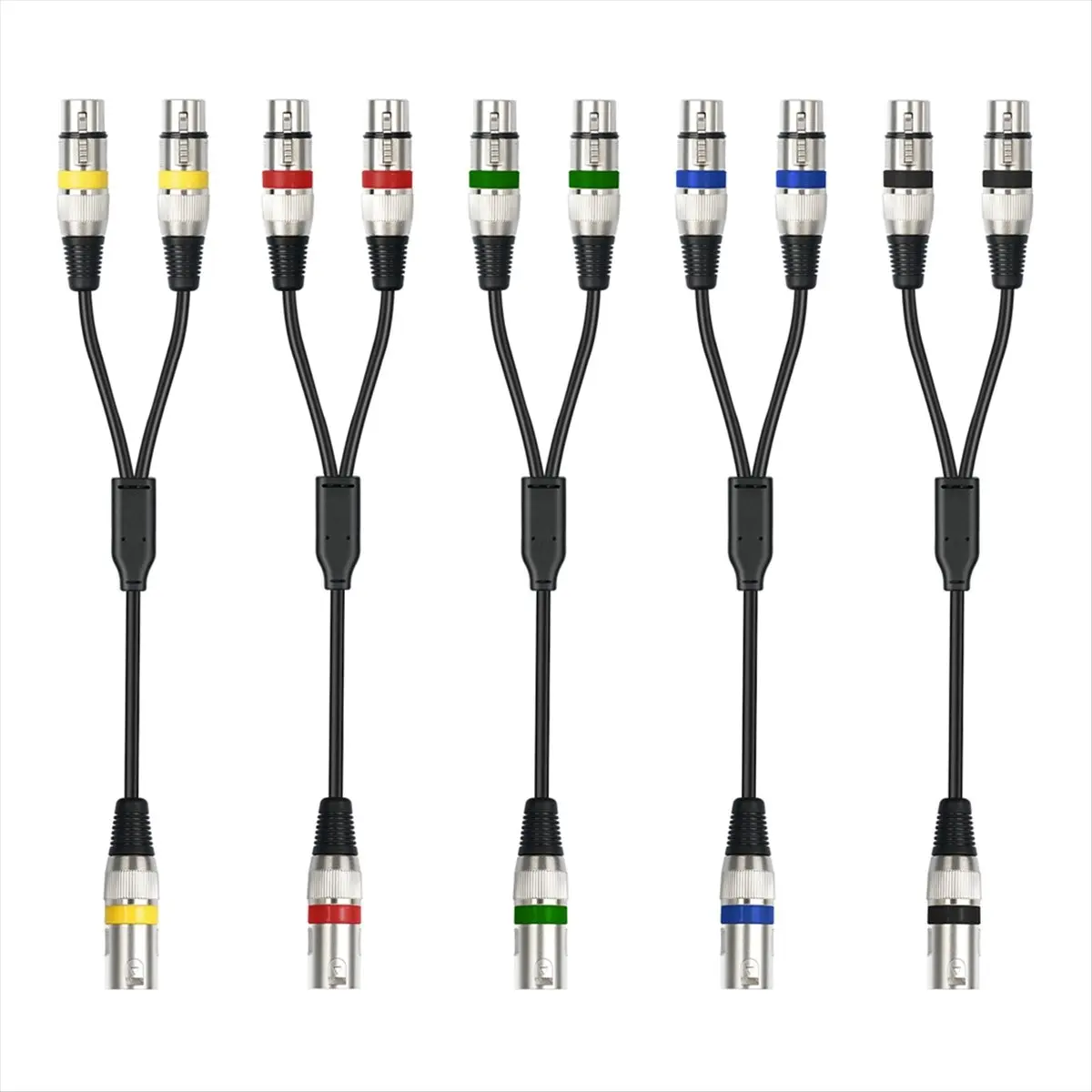 Super Sale 5Pack 1.6FT XLR Female to Dual XLR Male Y Splitter Cable, XLR Splitter 1 Female to 2 Male for Micphone Mixer