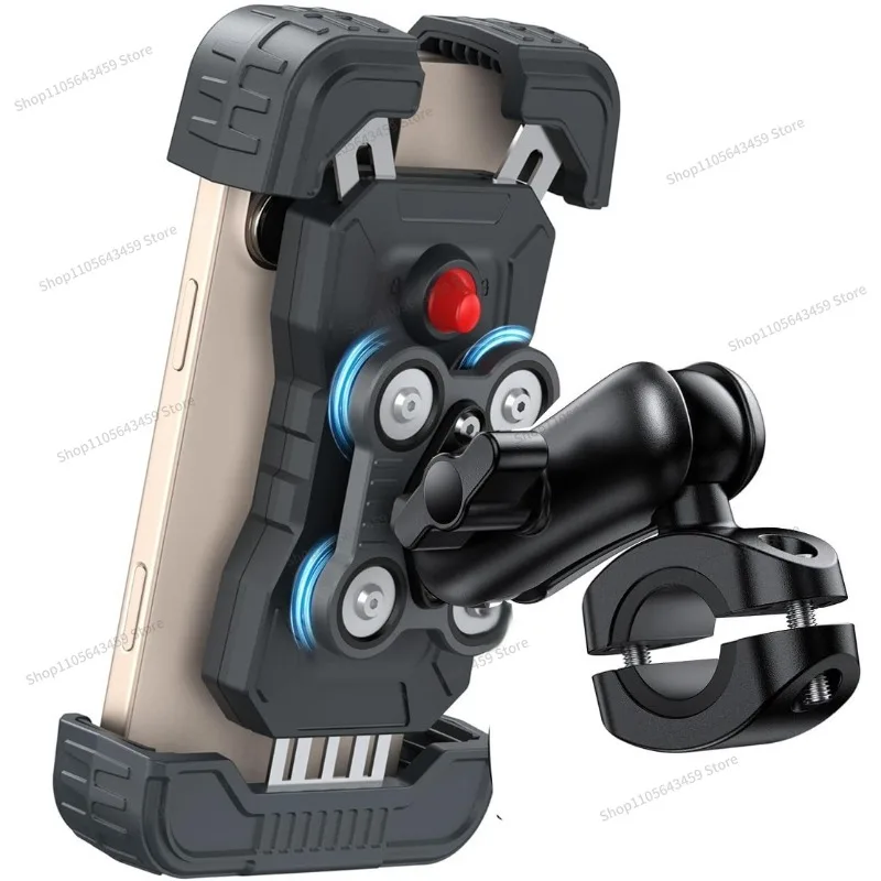 For motorcycle phone holders, dual shock absorbers, metal anti-theft adjustment arms, motorcycle and electric bike handlebars