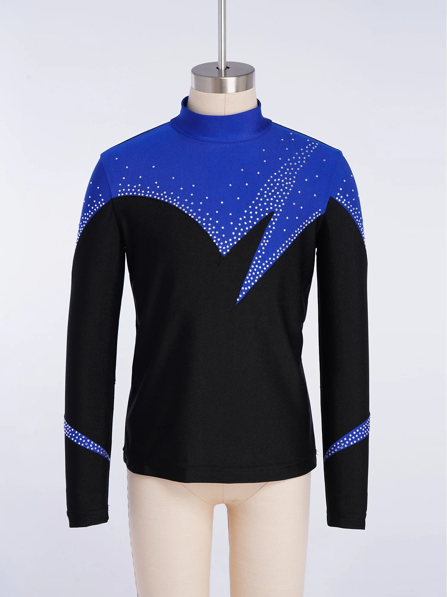 

Детский костюм для фигурного катания для мальчиков с блестящими стразами: футболка с длинным рукавом и брюки для гимнастики