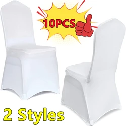 2 Styles 10-1PC Wedding Chair Covers Spandex Stretch Slipcover for Restaurant Banquet Hotel Dining Party Universal Chair Cover