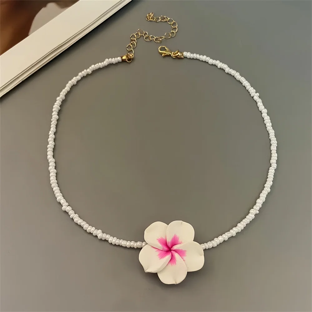 Korean Fashion Folwer Choker Necklace for Girl Women Colorful Trendy Handmade Jewelry Gift for Party Holiday Wholesale Dropshipp