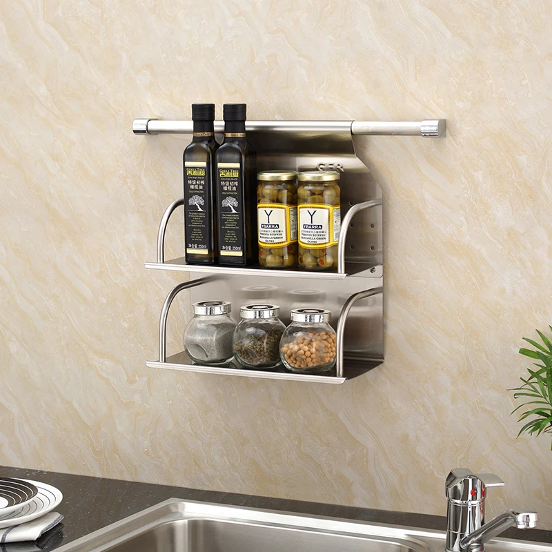 

304 Stainless Steel 2 Floor Kitchen Storage Organizer Spice Rack GFR-307
