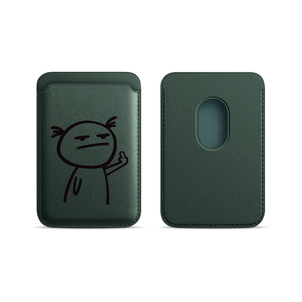 Stick Figures Leder-Kartenetui Handyhülle Kartenhalter für Magnetische Hülle Geeignet für alle iPhone Magsafe Karten-Handy-Rückseiten-Taschen – Detail 17
