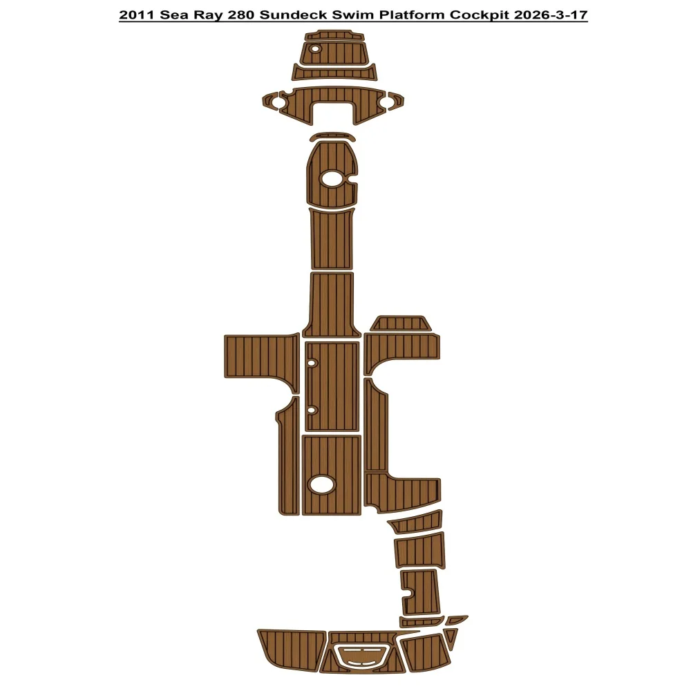 

Накладка на палубу для лодки Sea Ray 280 Sundeck (2011 г.), коврик для кокпита, EVA-имитация тика, SeaDek MarineMat, стиль Gatorstep