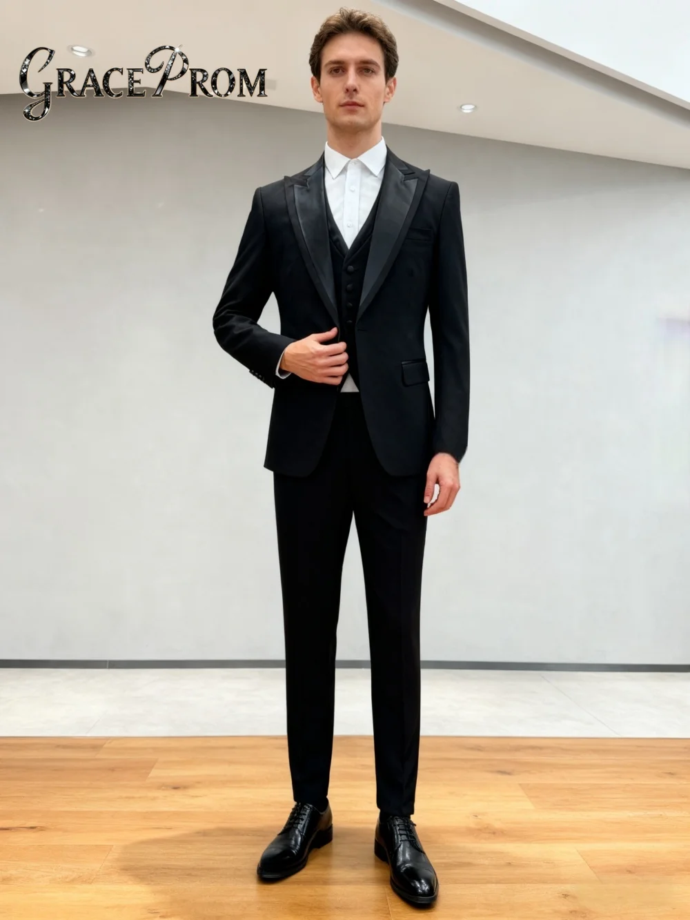 

Popular Single-Breasted Men's 2PCS classic Refined Jacket Suit Formal Party Prom Wedding Set for Wedding Groom Customized