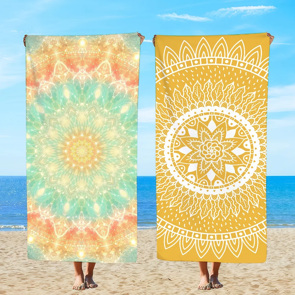 Mandala Pattern Towel Beach Oversized Soft Ultra Absorbent Quick Drying Large Pool Travel Camping Bathroom