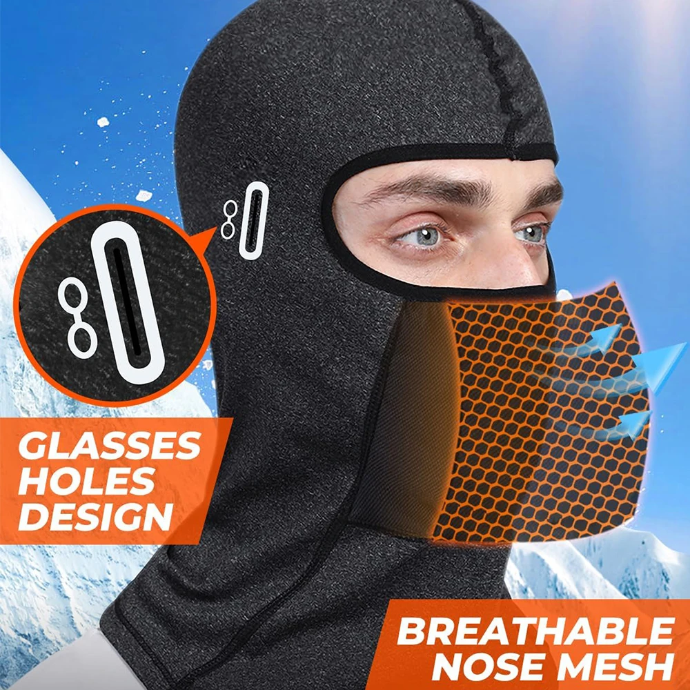 Passamontagna termico Maschera da sci Copertura per il viso in pile antivento per la stagione fredda Motociclismo Sci Snowboard Lavoro all'aperto