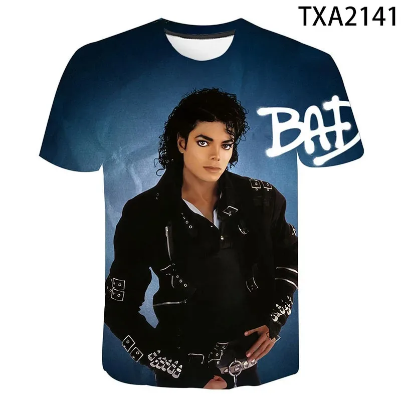 TShirts Singer Michael Jackson 3D Print Casual Fashion Oversized Round Neck T Shirt Kids Boys Girls Tees Tops Tshirt Clothes