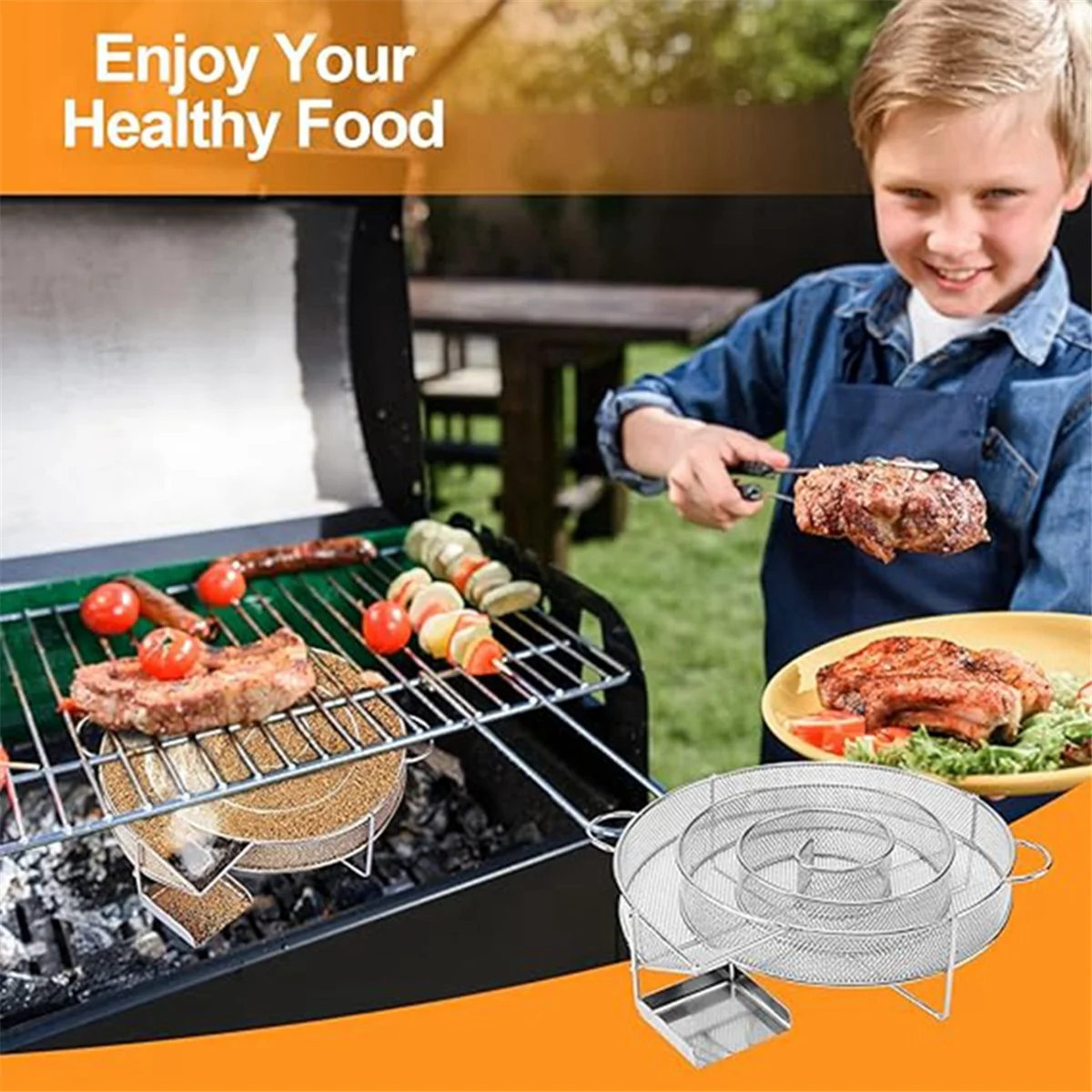 Smoking Basket Spice Rack Stainless Steel Smoking Tray Cold Smoke Generator Smoking Box Outdoor BBQ Rack (Type A) HOT