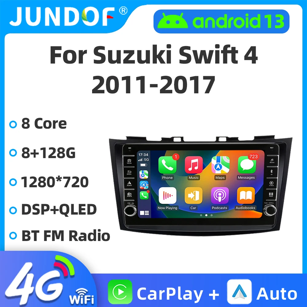 

Jundof Wireless Carplay Android AUTO For Suzuki Swift 4 2011 - 2017 Car Multimedia Radio Player Small Cooling Fan 8-Core DSP