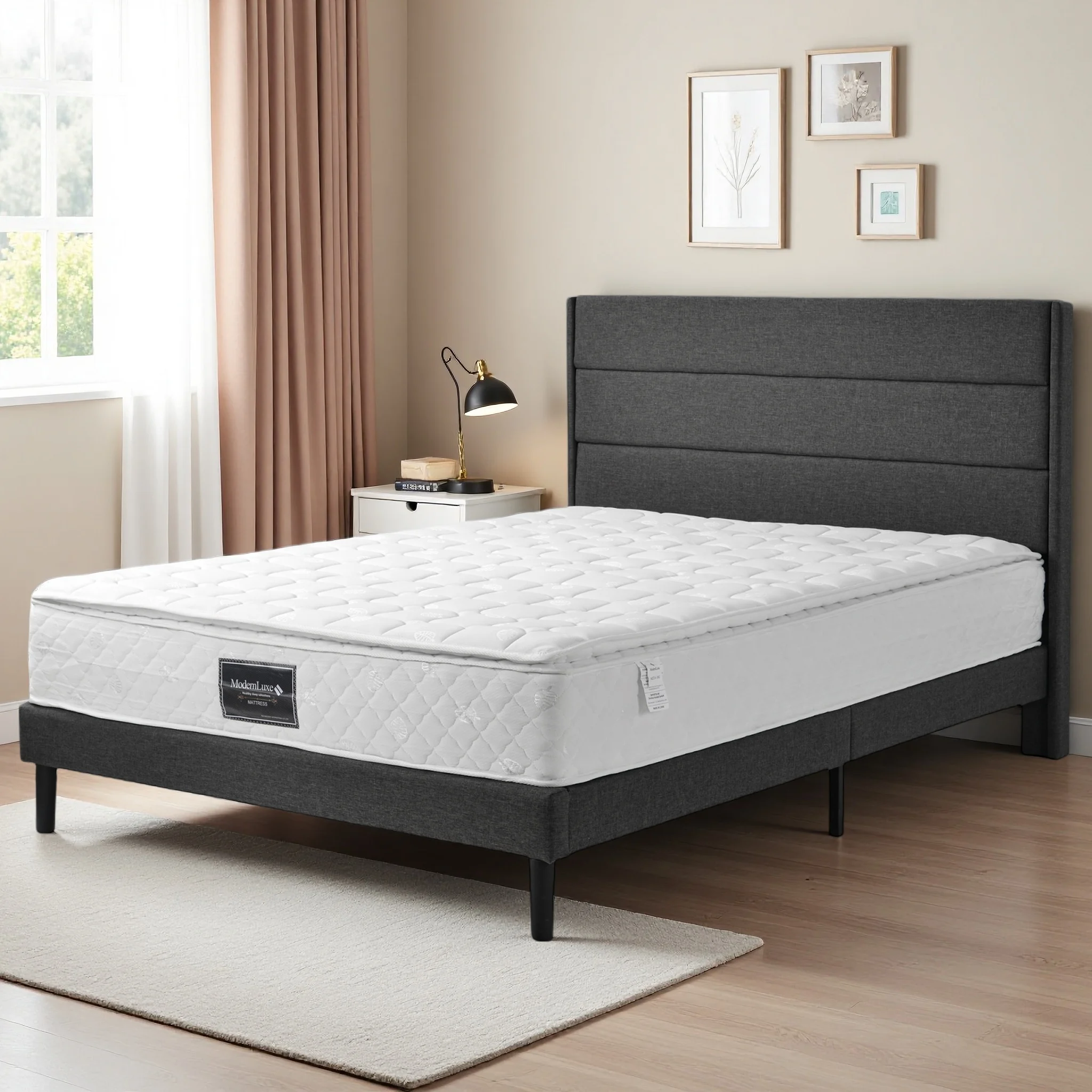 Rosahqnda Taschenfederkernmatratze 90-140-160 x 200 cm, Öko-Tex-zertifiziert/Ergonomische 7-Zonen-Matratze, Höhe 25 cm, weiß
