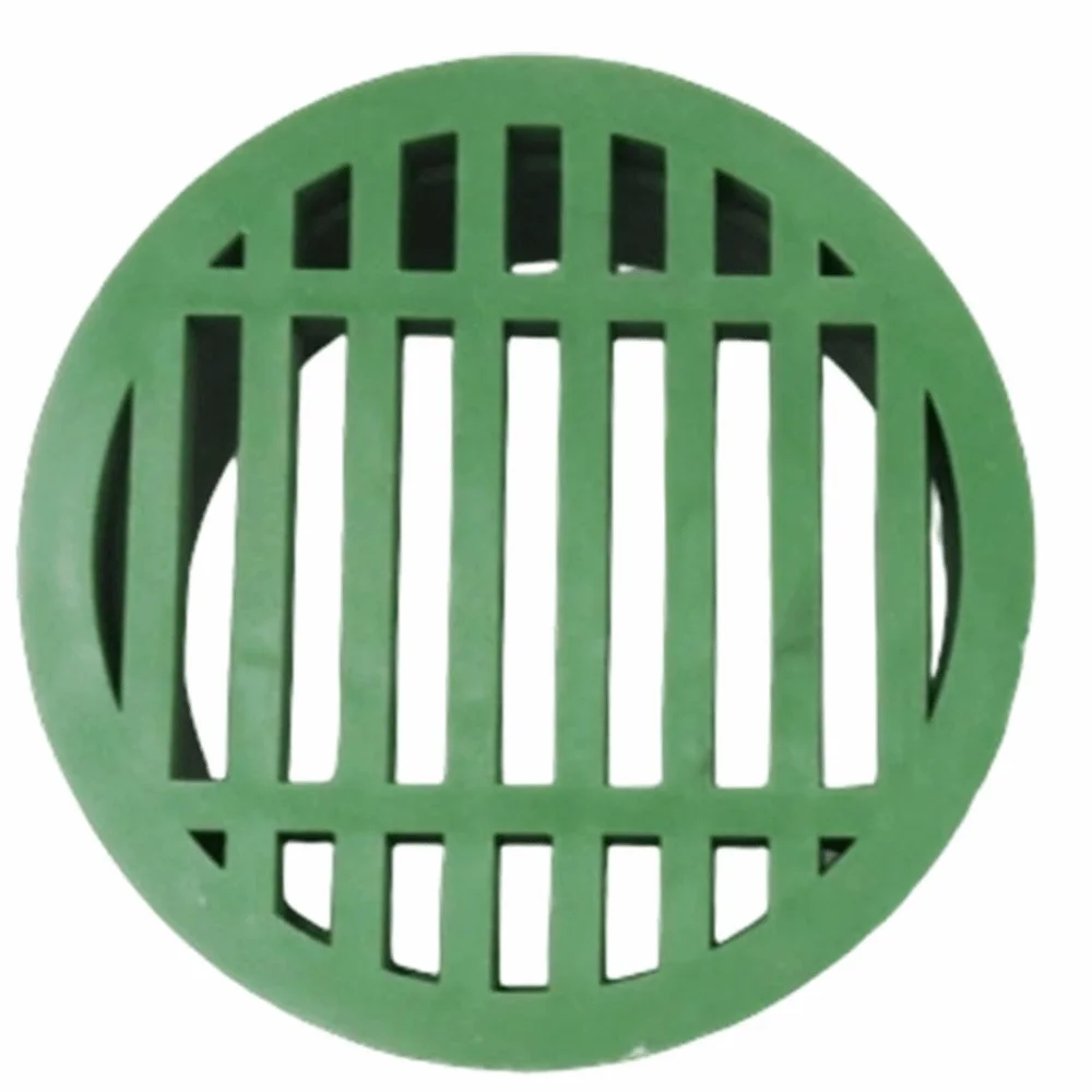 2PCS Durable Polypropylene PP Floor Grate Cover Round 4 Inch Lawn Drain Cover Green Sewer Cover Patio Corners