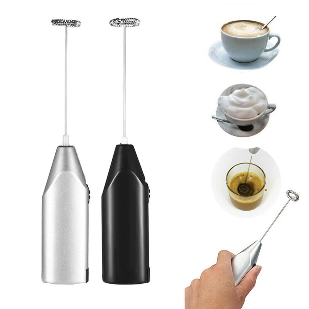 Batidor de huevos eléctrico de acero inoxidable, herramienta de cocina multifunción, Mini portátil, utensilios de cocina para café y leche, 1 unidad, 2024