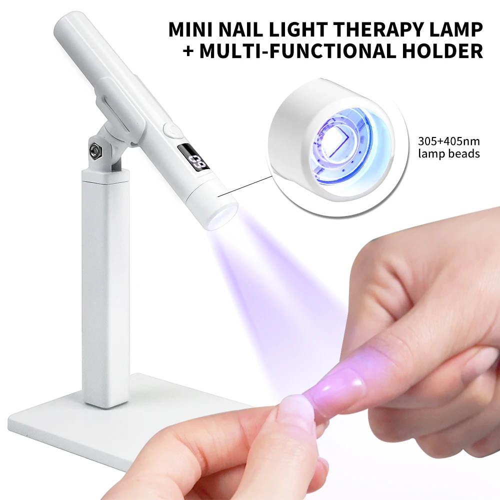 Portable Nail UV LED Lamp Rechargeable for Nails Gel Polish Drying Resin Quick UV Light Lamp for Nails Art Desk Stand Removable