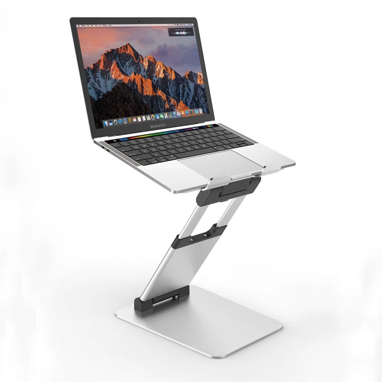 Hot Sale Ergonomic Telescopic Aluminum Laptop Stand Height Adjustable Standing Desk Riser