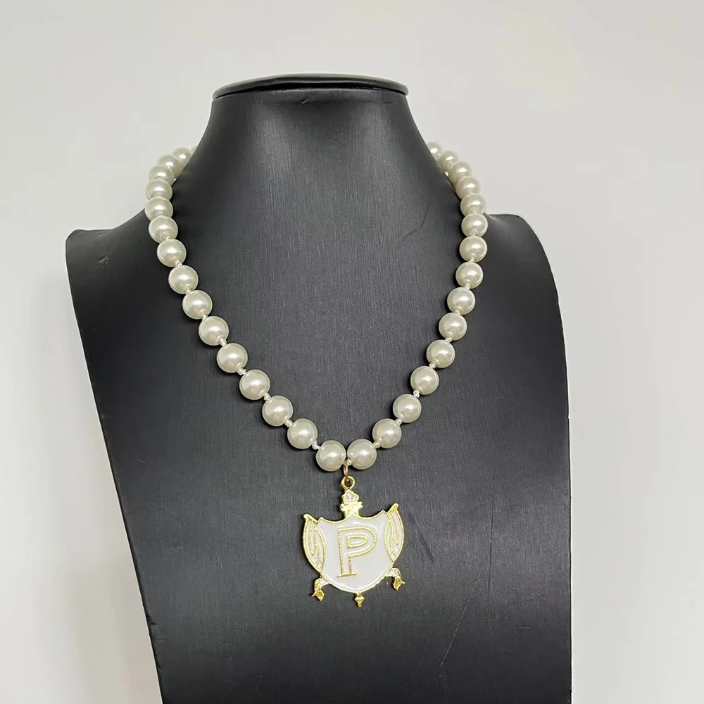 10MM الزجاج عقد من اللؤلؤ تصميم جميل مخصص PHILO اليونانية رسالة درع سحر هدية