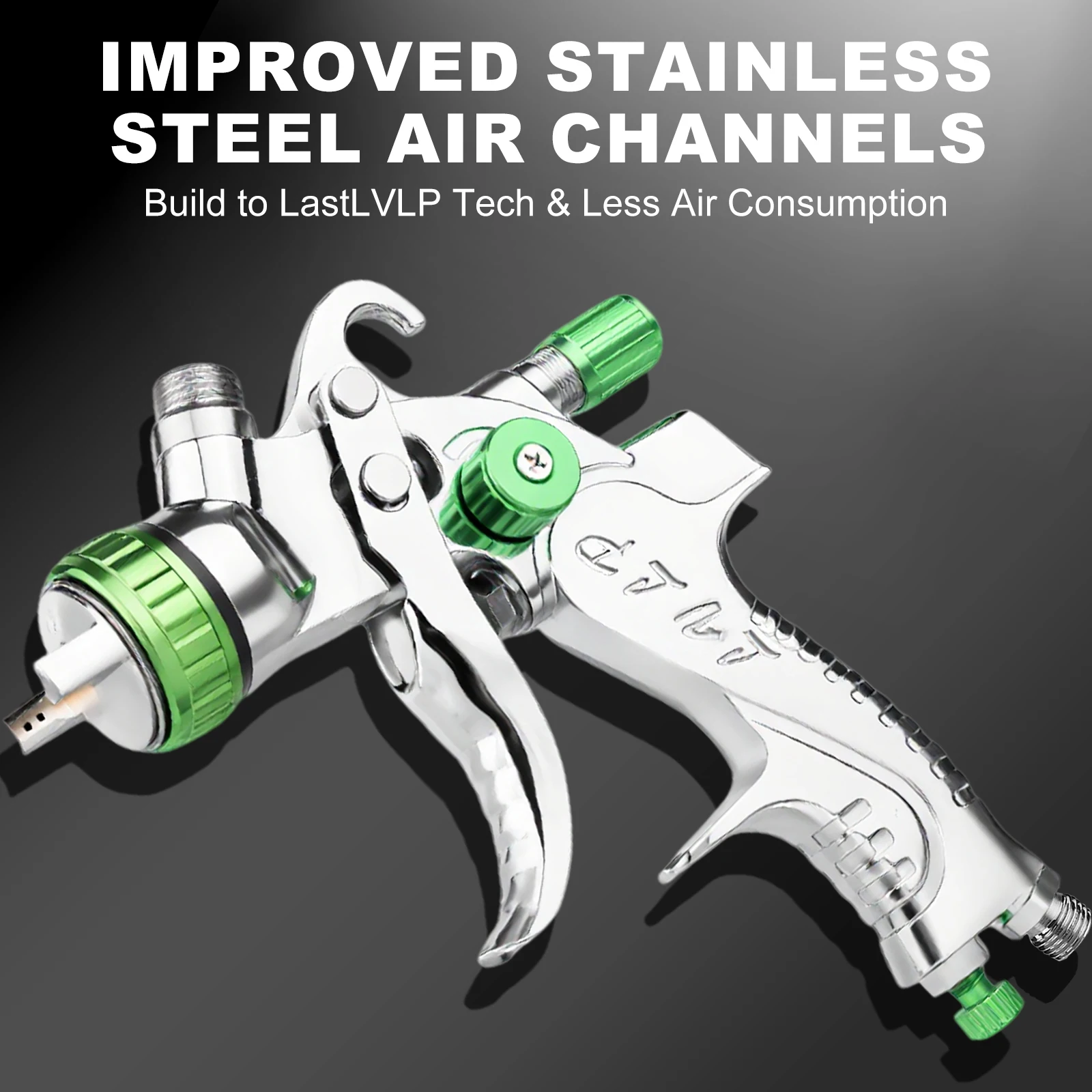 Professional LVLP Portable Air Spray Gun 3 Nozzles 1.3 1.7 2.0mm Gravity Feed 600cc Air Regulator for Automotive Painting DIY