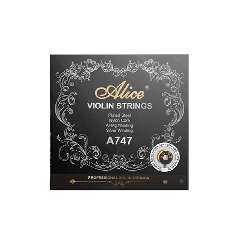 

Alice Strings for Violin A747 Suitable for 1/8 1/4 1/2 3/4 4/4 Universal Violin Nylon Core Alloy Winding Accessories