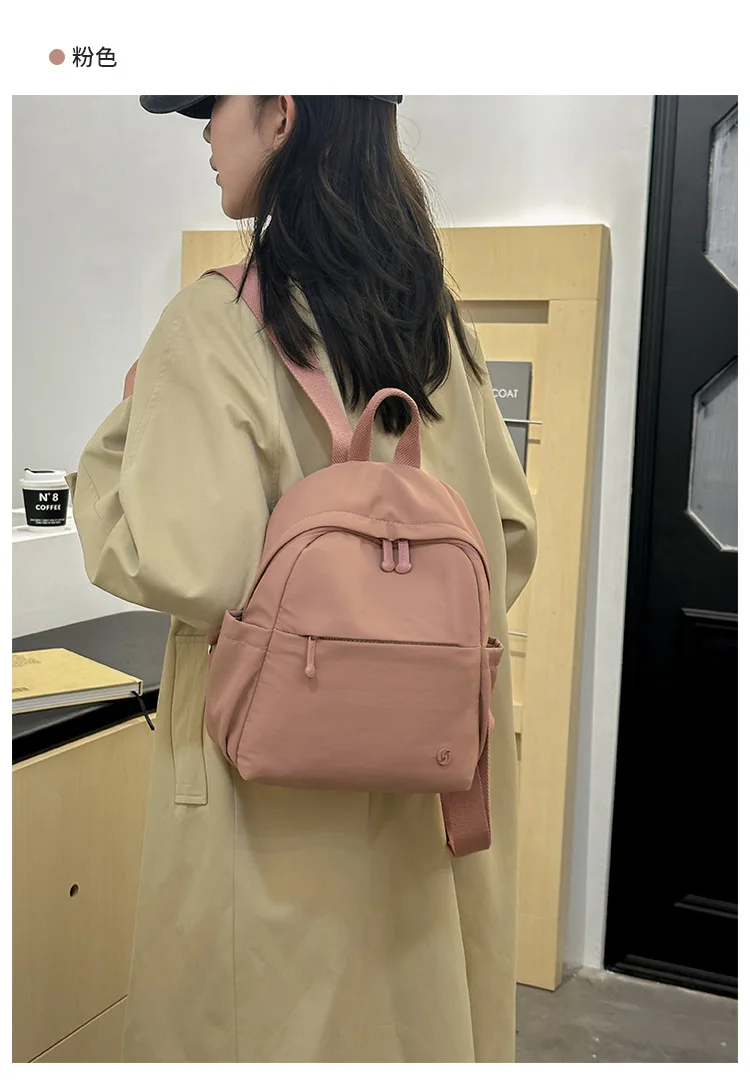 Stilvoller, minimalistischer Rucksack für Damen, leichte Reisetasche mit Telefonschlüsselaufbewahrung, kleiner, schicker Rucksack – Detail 26