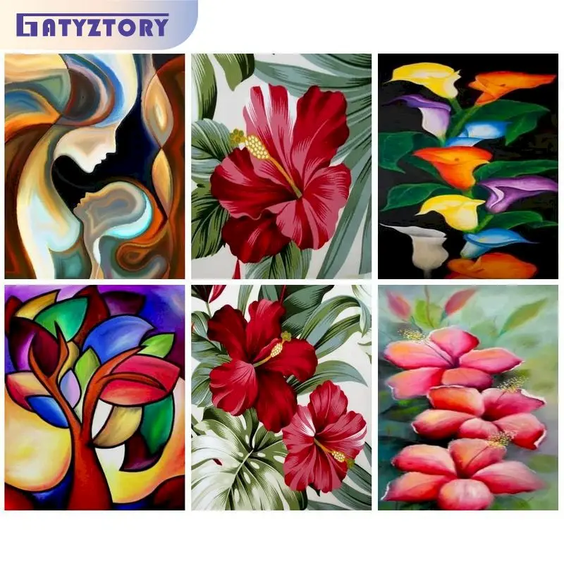 

GATYZTORY Decorative Oil Painting By Numbers Original Gifts Coloring By Numbers Flowers Number Painting For Adults Pictures By N