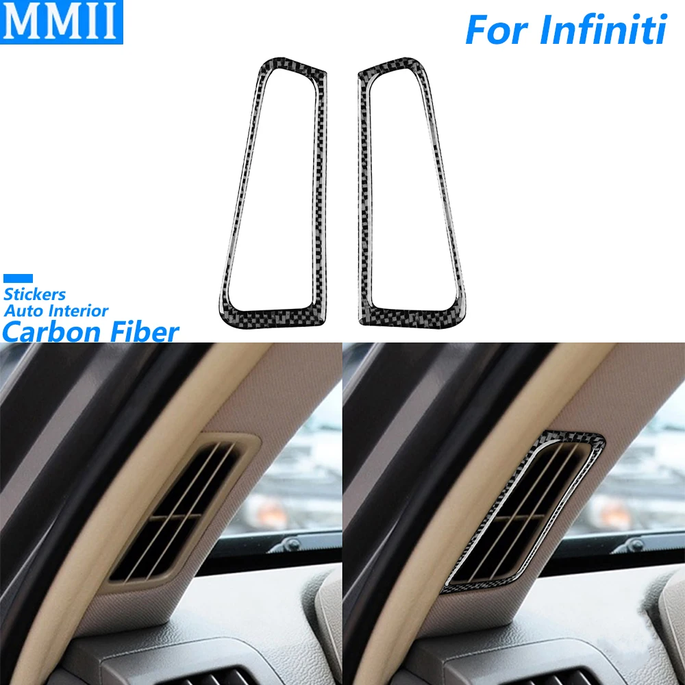 For Infiniti G35 G37 G25 Q60 Hexagonal Honeycomb Carbon Fiber A-pillar Air Outlet Vent Panel Trim Cover Car Accessories Sticker