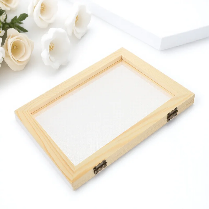 

DIY Paper Making Frame with Wooden Mold Reusable Craft Screen for Children Printing Art Projects and Environmental Learning