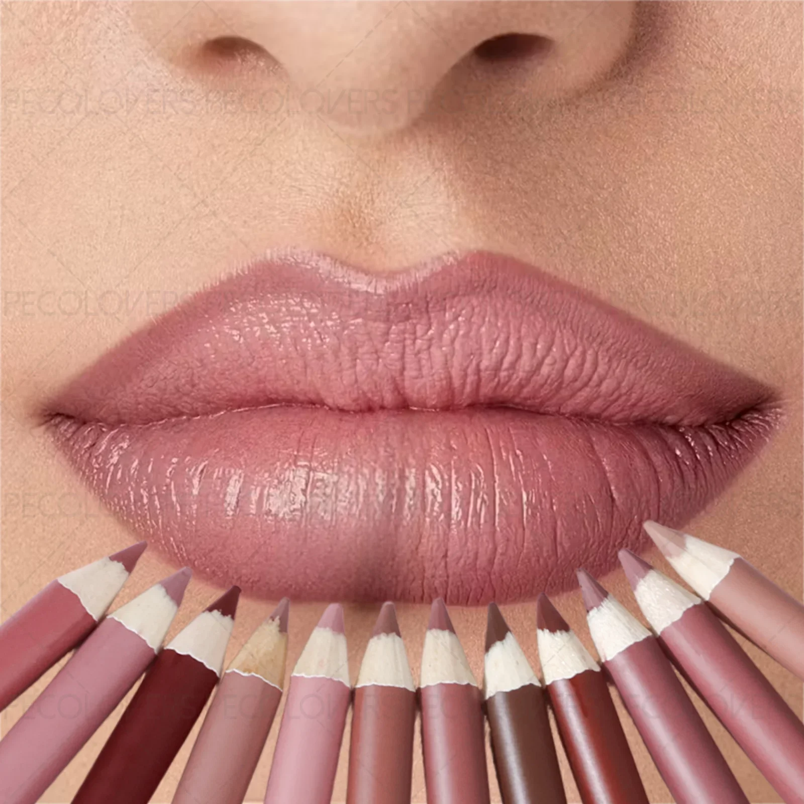 Delineador de labios mate, fórmula de lápiz, rosa desnudo/marrón/rojo, efecto suave, labio tridimensional, apto para principiantes, 1 ud.