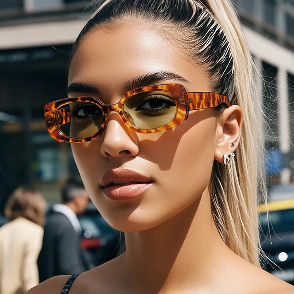 

2025 popular tortoiseshell oval frame sunglasses retro style UV400 protective unisex fashion glasses street style daily wear3947